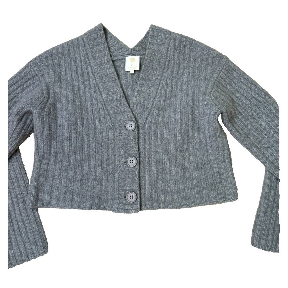 Cropped‎ Wool Cashmere Cardigan Ribbed Poetcore Layer Cozy Preppy The Westside S